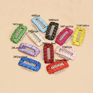 Cinta envuelta con bordes dorados y brillantes de 3,2 cm, clips de Metal para extensión de 9 dientes, horquillas a presión para cabello de mascotas hechas a mano, joyería para el cabello - Product Image 4