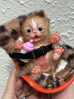 Poupées animales reborn en silicone, mini chat réaliste de 5 pouces, jouet mignon et réaliste