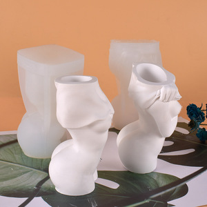 Molde de silicona INTODIY nórdico creativo para florero con diseño de cuerpo femenino, maceta, portalápices, molde de yeso para cerámica - Product Image 3