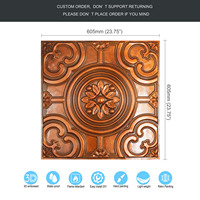 Livraison gratuite, Plaques de plafond en PVC décoratives en relief 3D pour cafés et bars PL50 Archaic Copper PAINTSDECOR