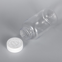 Vente en gros de flacons en plastique PET transparents de 150 cc, contenants pour pilules, capsules, médicaments, vitamines, compléments alimentaires avec couvercles CRC