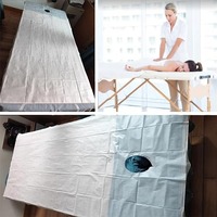 Drap de lit jetable non tissé multi-usage plié imperméable avec trou pour salon, spa, hôpital