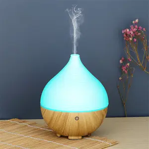 Mini USB Aroma Diffuser Colorful LED Lamp 160ml Wood Grain Aromatherapy Humidifier For Bedroom