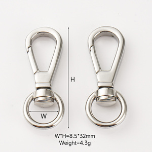 Toptan çok fonksiyonlu paslanmaz çelik 8mm <span class=keywords><strong>Metal</strong></span> yaylı kanca toka 12mm çanta askısı döner çanta için basmalı klips <span class=keywords><strong>Metal</strong></span> baskı kanca - Product Image 5