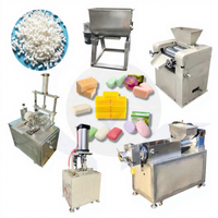 Ligne de production de savon solide biologique à petite échelle pour le bain et les toilettes, machine de fabrication de savon en barre pour la lessive, moule, extrudeuse et presse