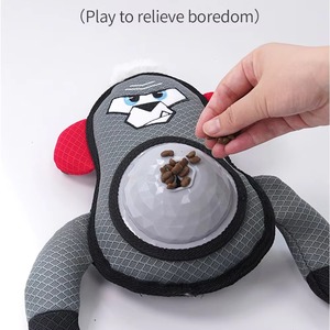 Jouet pour chien hybride en peluche TPR durable pour mâcheurs agressifs, jouet interactif à alimentation lente pour le nettoyage des dents molaires pour chiots et petits chiens - Product Image 3