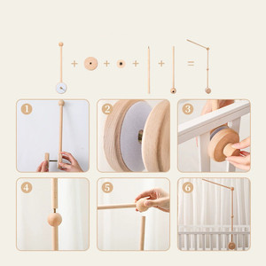 Nuevo Diseño, Soporte de Madera Ecológico Hecho a Mano para Campanas de Cuna, Marco para Móvil de Bebé, Decoración para Cuna - Product Image 2