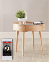 Table Basse Intelligente Multifonctionnelle avec Haut-parleur Bluetooth Sans Fil Double, Meuble de Maison en Bois – Prix Usine OEM