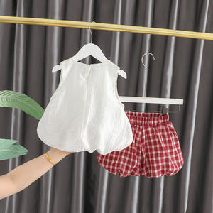 Conjunto <span class=keywords><strong>de</strong></span> ropa <span class=keywords><strong>de</strong></span> <span class=keywords><strong>dos</strong></span> piezas <span class=keywords><strong>de</strong></span> un año para niña bebé moda verano 2025 al por mayor Diseño <span class=keywords><strong>De</strong></span> Seta 100% algodón suministro en vivo - Product Image 4