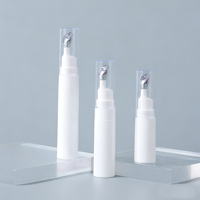 Flacon cosmétique de luxe cylindrique 5ml 10ml 15ml pour crème contour des yeux, applicateur sans air en plastique, flacon à bille en acier inoxydable pour huile essentielle