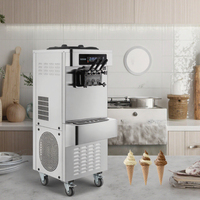 Vevor Commercieel 2450 Met Ijsmaker 2 + 1 Smaken Zacht Serveren En Bevroren Yoghurtmachine Voor Snackbar Café Gelato Fruitchocolade