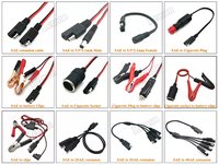Câble de raccordement 14AWG avec connecteur SAE vers pinces crocodiles, rallonge de prise de batterie SAE pour moto, voiture, tracteur