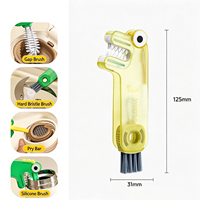 Brosses de nettoyage pour biberons, avec brosse de détail pour couvercles et pailles, motif dinosaure