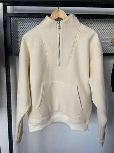 <span class=keywords><strong>Felpa</strong></span> da <span class=keywords><strong>Donna</strong></span> Personalizzabile a Partire da Basso MOQ Pullover <span class=keywords><strong>Oversize</strong></span> con Collo a Un Quarto di Zip Pannelli e Spalle Scivolate - Product Image 2