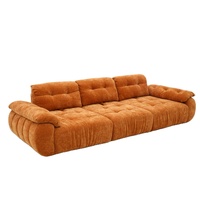 Canapé modulaire en chenille de couleur personnalisée, canapé multiplace surdimensionné avec design capitonné pour un salon spacieux