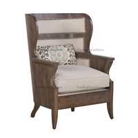 Amerikanischer Landhausstil Massivholzrahmen Quadratisches Stoffsofa Baumwoll-Leinen Wohnzimmer-Set Rustikal Komfortabel und Stilvoll