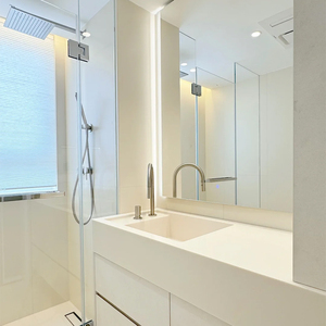 Box <span class=keywords><strong>Doccia</strong></span> Moderno MapleMiles in <span class=keywords><strong>Vetro</strong></span> Temperato con Porta <span class=keywords><strong>a</strong></span> Battente in Acciaio Inox per Hotel - Product Image 2