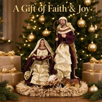 Crèche en résine artisanale, figurines de Noël décoratives et de collection, ensemble Famille Sainte 3 pièces couleur or champagne