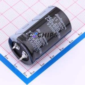 Condensador Electrolítico de Aluminio de 250VXH680MEFCSN25X40, Componente de Montaje Superficial THT, D25xL40mm 680uF 20% 250V 10mm - Product Image 1