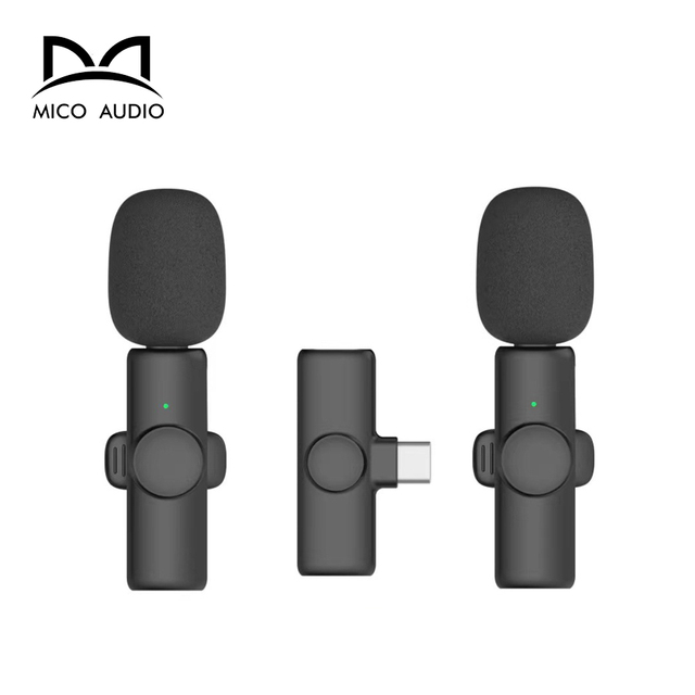 High Quality K8 K9 K11 Wireless Condenser Lavalier Microphone Plastic Microphone for Smartphone Recording VLOG & Live Streaming