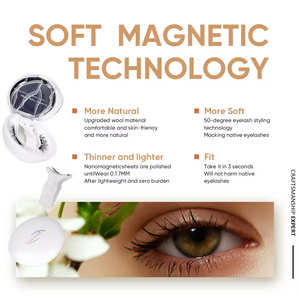 Vente directe – <span class=keywords><strong>Faux</strong></span> <span class=keywords><strong>cils</strong></span> magnétiques légers et souples avec 10 aimants, applicateur, courbure C/D, faciles à poser, réutilisables, durables, colle requise - Product Image 5