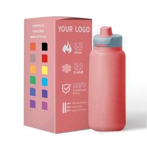 Bouteilles d'eau sous vide thermiques isolées en acier inoxydable à double paroi pour le sport à large ouverture de 27oz 32 oz personnalisées - Product Image 1