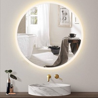 Miroir décoratif de salle de bain à lumière Led avec interrupteur