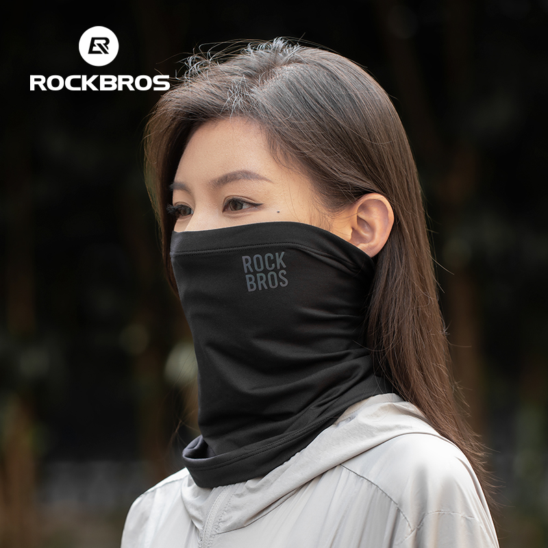 Cagoule ROCKBROS Cyclisme Hiver - Chaude, Coupe-vent, Protection UV, Unisexe, Noir Uni