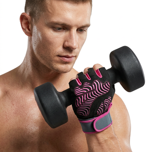 Guantes de Entrenamiento de Moda para Levantamiento de Pesas con Soporte para Muñeca, Gris Rosa, de Secado Rápido, Nailon, con Detección Táctil, para Cuatro Estaciones, Uso Exterior - Product Image 3