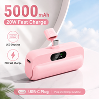 Nouvelle tendance : Power Bank Capsule 5000 mAh 20W avec prise intégrée, affichage numérique, chargeur portable, interfaces Type-C, directement de l'usine