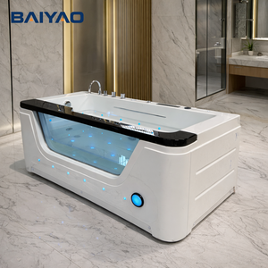 Bañera de hidromasaje inteligente Popular con rodapié, bañera de baño pequeña, bañera de masaje de baño acrílica cuadrada para interiores - Product Image 2