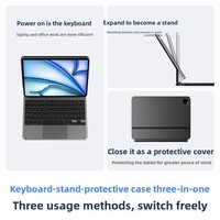 Nouveau clavier aérien programmable en alliage d'aluminium à lévitation magnétique, pleine taille, rétroéclairé sans fil, avec support de poignet, pour iPad Pro 11