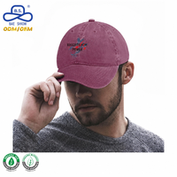 Gorras de Béisbol de Mezclilla Lavada con Bordado Personalizado de Fábrica Ecológica, de Algodón Orgánico Morado, para Uso Casual Unisex