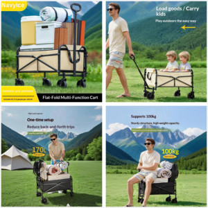 Direct Factory Lightweight Picnic Camping Wagon 100kg Capacity Collapsible Utility Cart 40HQ FCL Fulfillment Wholesale MOQ 500 - Product Image 3