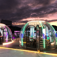 Maison complète, tente dôme de glamping Mars préfabriquée en PC transparent et étanche pour hôtels, complexes hôteliers, jardins, matériau de couverture en polycarbonate
