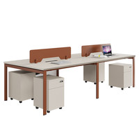 Escritorio de Oficina Moderno y Duradero de Madera Sólida para Dos Monitores, Estación de Trabajo Modular para 1-8 Personas con Almacenamiento para el Hogar y Espacios Corporativos