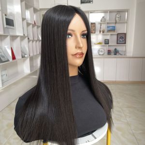 Nouveau YF-2346 Topper en cheveux humains avec base en soie, couleur naturelle, cheveux vierges raides, densité 130%, cheveux russes, logo personnalisé - Product Image 2
