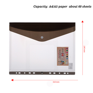 A4 Kích thước dọc rõ ràng minh bạch nhựa Poly PP tài liệu phong bì tập tin túi với nút đóng cửa - Product Image 3