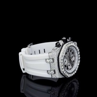 Raffinierte Mode Antike Moissanit-Uhr Glaszifferblatt Edelstahlarmband Silbernes Gehäuse Zeitloses Elegantes Design Brillant