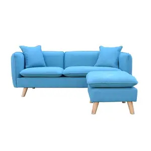 Sofa 4 tempat duduk, inovasi baru Harga bagus set sofa biru kursi malas modern untuk ruang tamu