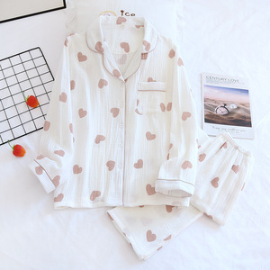 Conjunto de Pijamas Impressos de Algodão Puro e Macio, Fabricante Direto de Calças Heart Trousers, Atacado - Product Image 1