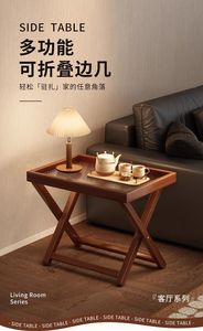 Home folding <b>table</b> portable living room <b>sofa</b> light and luxurious design <b>side</b> <b>table</b> vintage storage small coffee <b>table</b> - Product Image 6