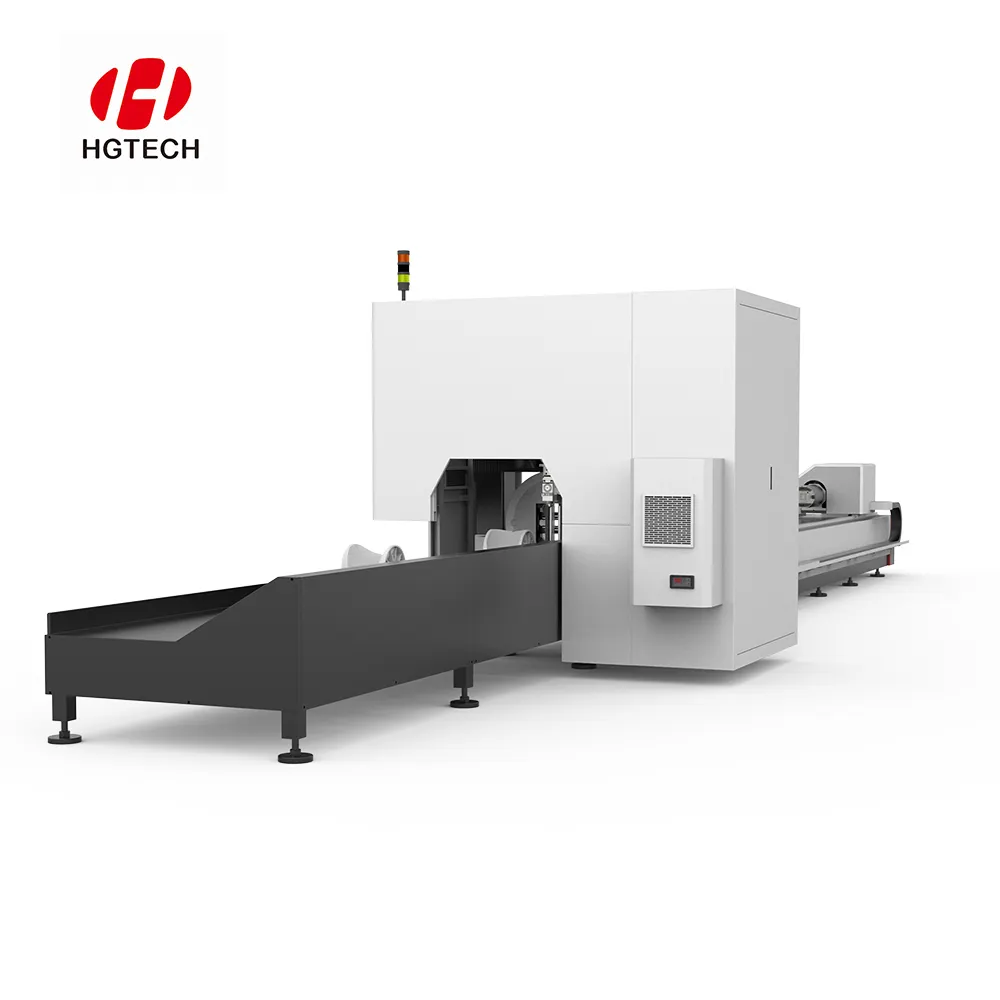 Hgtech 2024 mô hình mới tự động 1000W 2000W 3000W CNC ống kim loại và ống sợi Laser máy cắt với CE chứng nhận