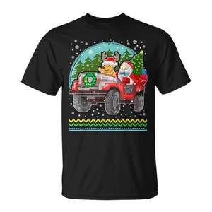 Camiseta Pixel Ugly Christmas Santa 4 Wheel Drive - Product Image 1