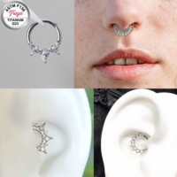 Freya ASTM F136 Anneau de nez, clicker de septum, bijoux de piercing d'oreille en titane G23, boucles d'oreilles en titane, clou de nez, bijoux de corps sexy