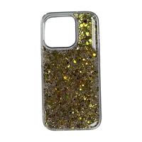 Coque de téléphone portable à paillettes Hybrid Epoxy Bling Antichoc pour iPhone 15promax