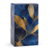 Boîte à parfum personnalisée imprimée, emballage pliable écologique, carton bleu or floral, boîte cadeau