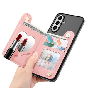 Estuche de Lujo para Tarjetas de Visita y Teléfono, de Cuero PU Electrochapado, para iPhone 17 16 15 14 13 Pro Max, con Espacio para Tarjetas de Crédito y Protección Contra Impactos - Product Image 2