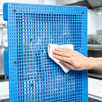 Palette en plastique robuste à 9 pieds pour chariot élévateur, surface en maille, pour entrepôt et logistique