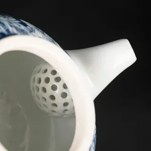 Tutti i giorni della famiglia hanno usato i prodotti per bere della porcellana blu e bianca in stile etnico della Cina disegno dipinto a mano teiera del tè all'ingrosso
